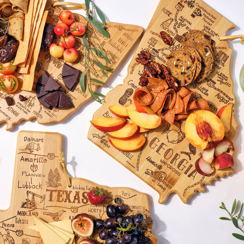 Totally Bamboo Destination State-Shaped Cutting and Serving Board Series